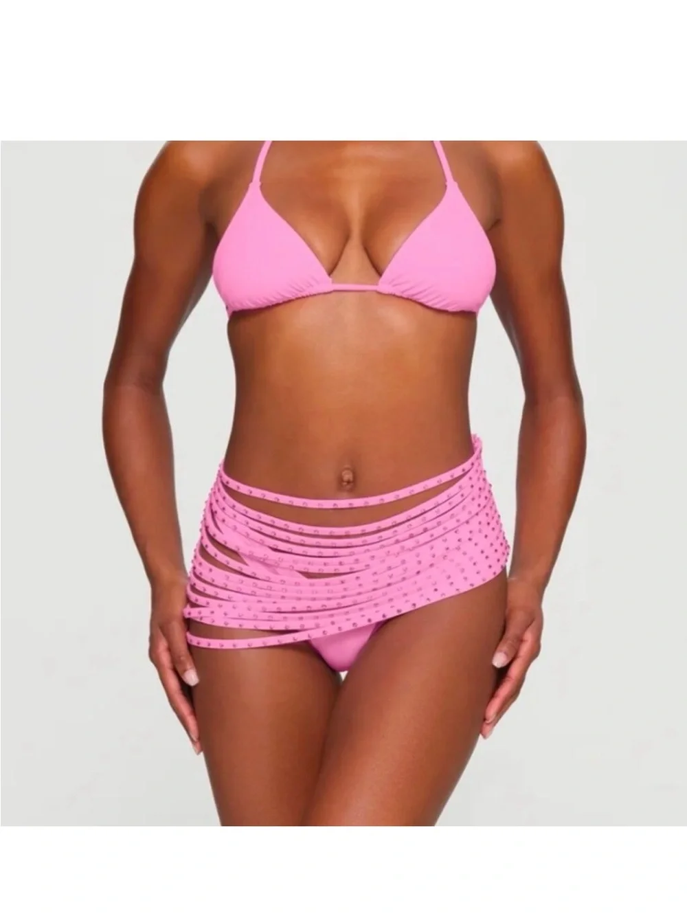 SKIMS swim strappy rhinestone limited edition skirt